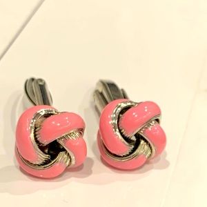 PINK KNOTTED CUFF LINKS